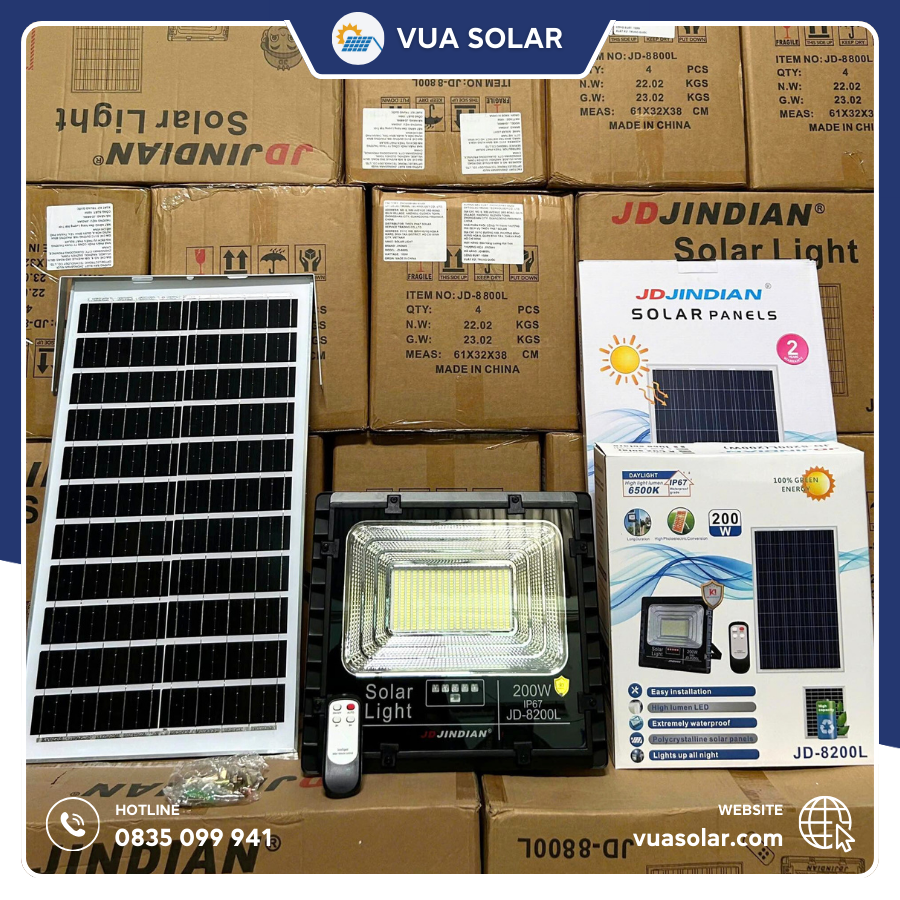 Đèn năng lượng mặt trời jindian 200w JD-8200L-2