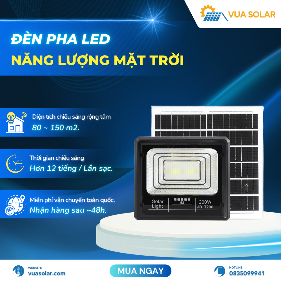 Đèn năng lượng mặt trời 200w JD T200