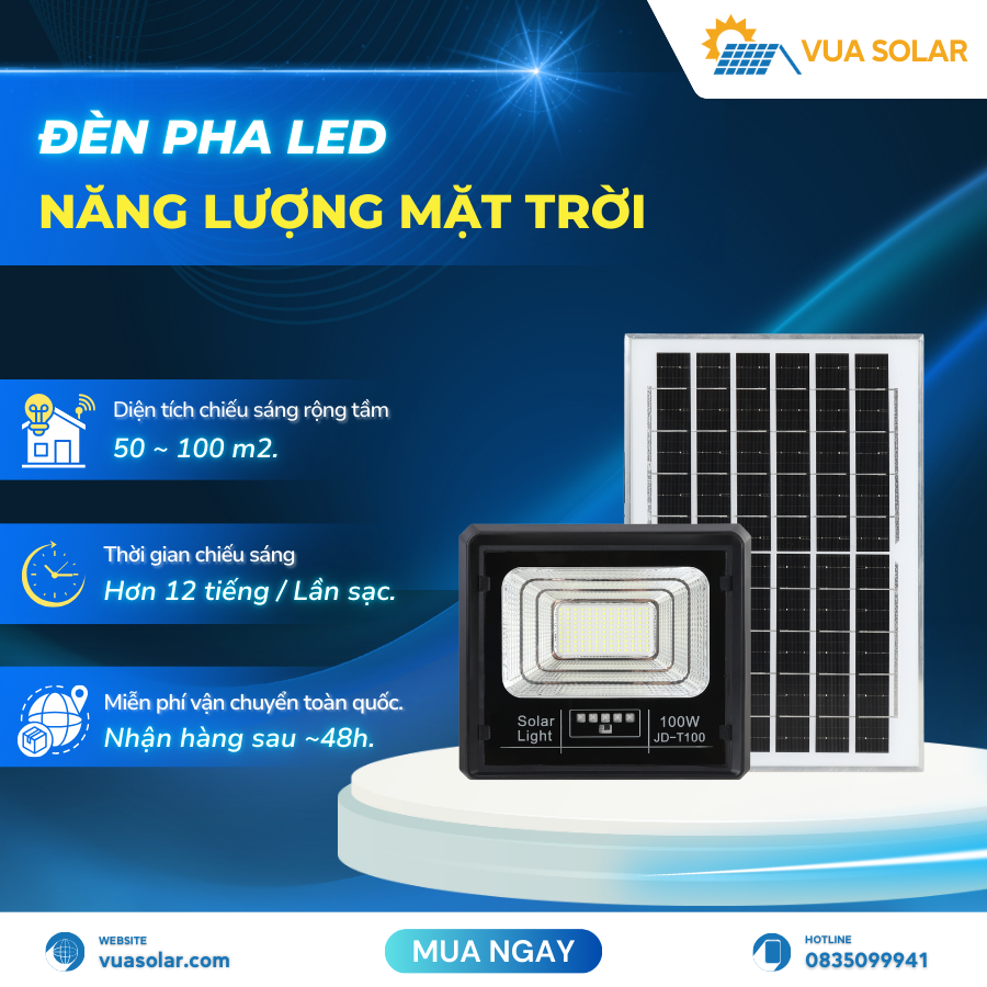 Đèn năng lượng mặt trời 100w JD T100