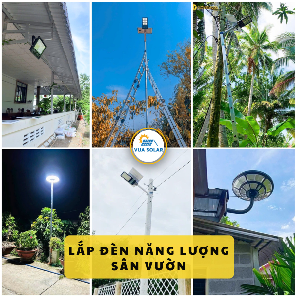 Lắp đèn năng lượng mặt trời sân vườn