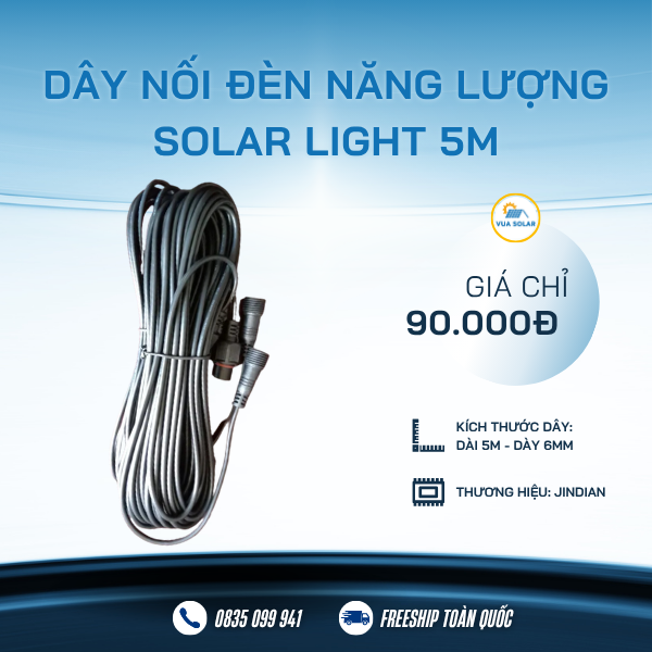 Dây nối đèn năng lượng mặt trời 5m solar light