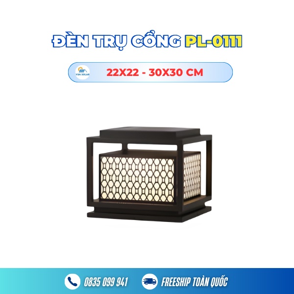Đèn năng lượng trụ cổng vuông – PL-0111