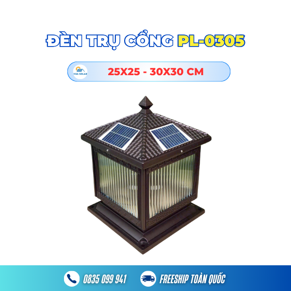 Đèn năng lượng gắn cột cổng PL-0305