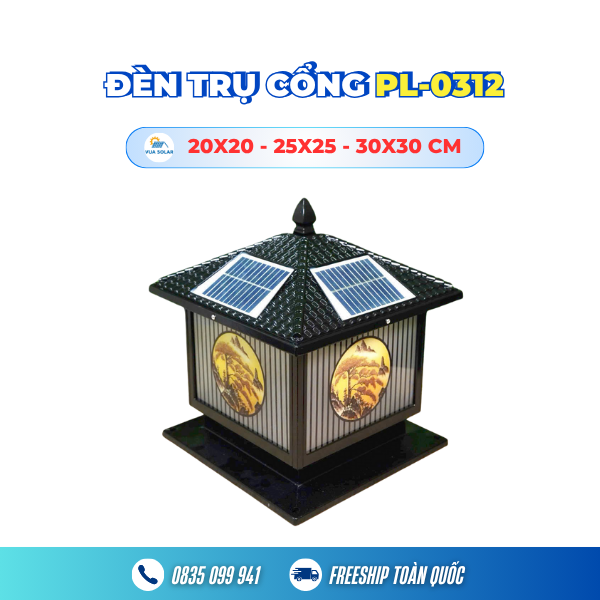 Đèn LED trụ cổng năng lượng mặt trời PL-0312