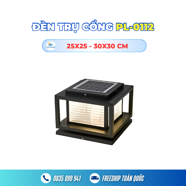 Đèn trụ cổng NLMT PL-0112 – Màu Cà Phê