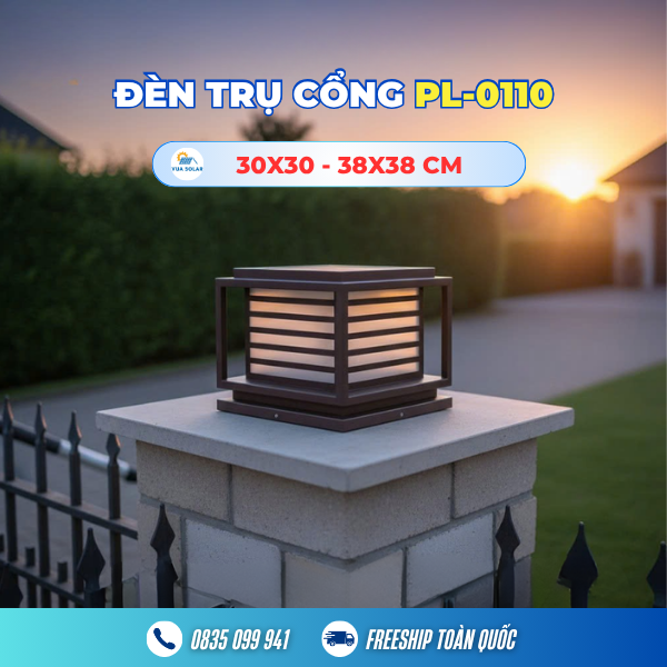 Đèn cổng rào năng lượng mặt trời PL-0110