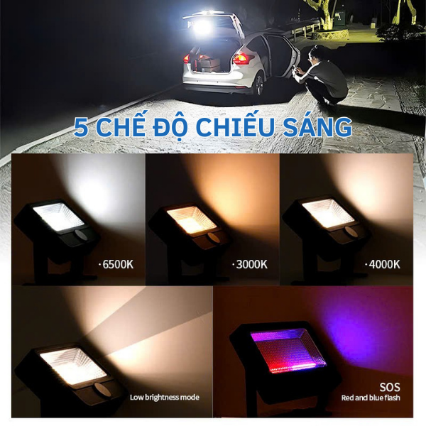 Đèn pin năng lượng mặt trời cầm tay 100w JD-Y70-6