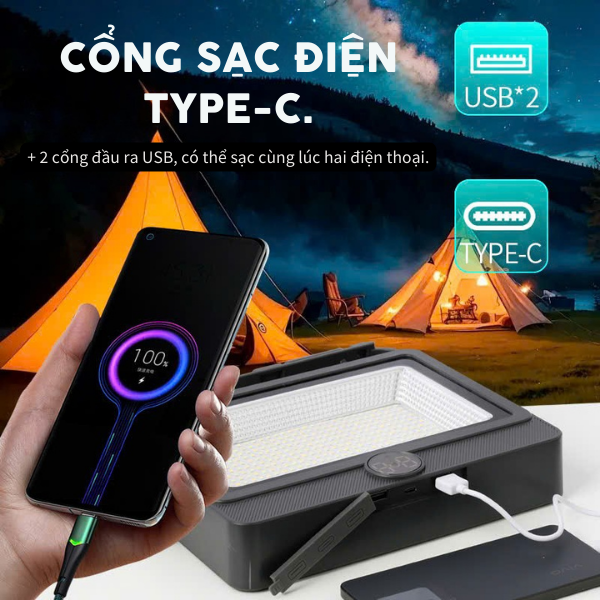 Đèn pin năng lượng mặt trời cầm tay 100w JD-Y70-5