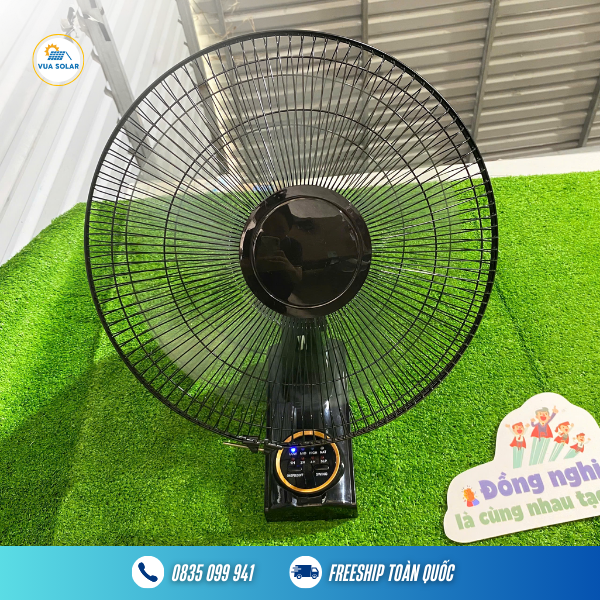 Quạt treo tường năng lượng mặt trời 16 inch (12 cell 18650)-1